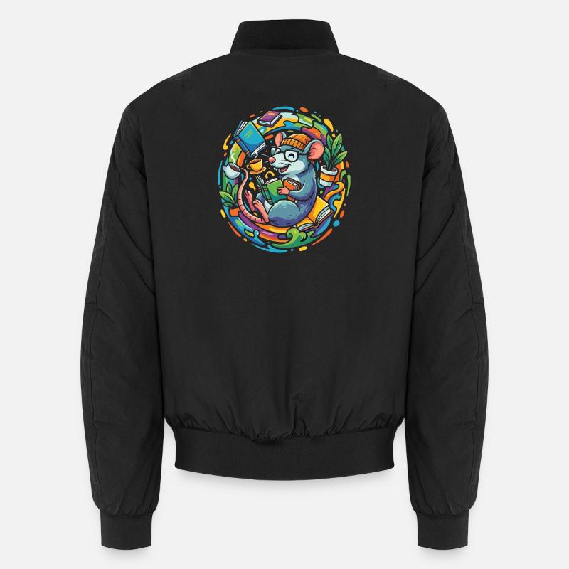Bookworm in the book circle Lesefluss Bücherwurm Unisex Bomber Jacket