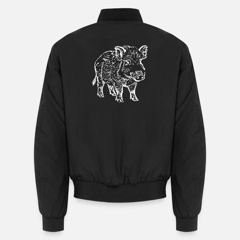 Wildschwein - Unisex Bomberjacke - Schwarz