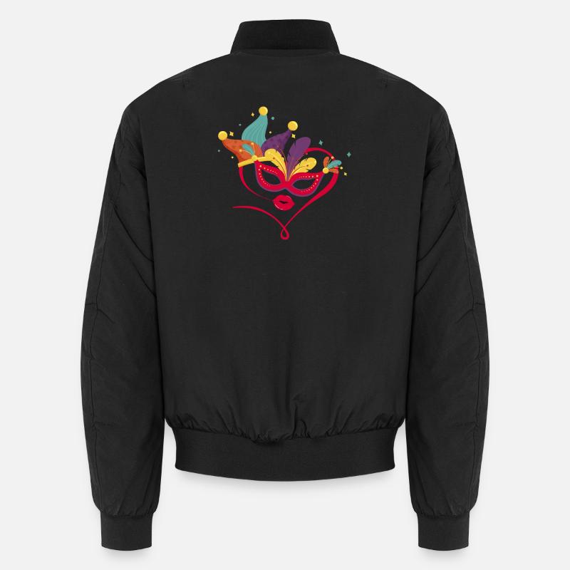 Masque de carnaval avec des plumes colorées Bomber unisexe