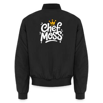 Chef Moss Crown Logo - Unisex Bomber Jacket - black - Back - AI Model Male 185 light (185cm)