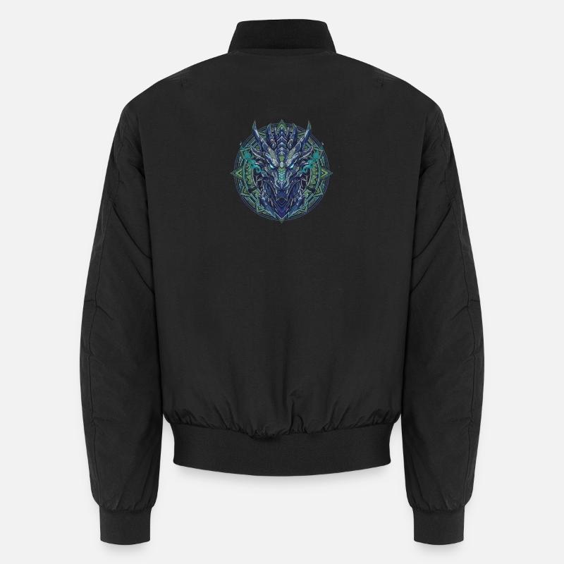 Blaugrünes Drachen - Mandala Unisex Bomberjacke