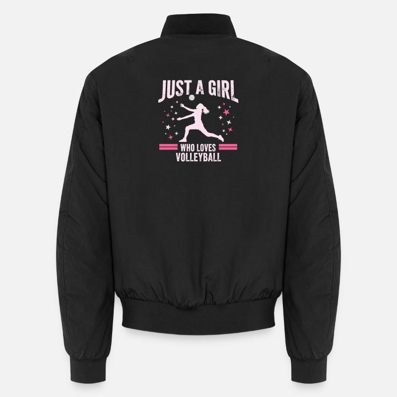 Mädchen liebt Volleyball Zitat - Unisex Bomberjacke - Schwarz