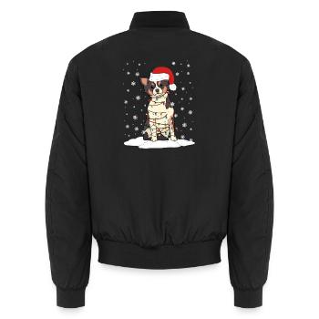 Chihuahua Chihuahueño Christmas - Unisex Bomberjacke - Schwarz - Hinten - AI Model Male 185 light (185cm)