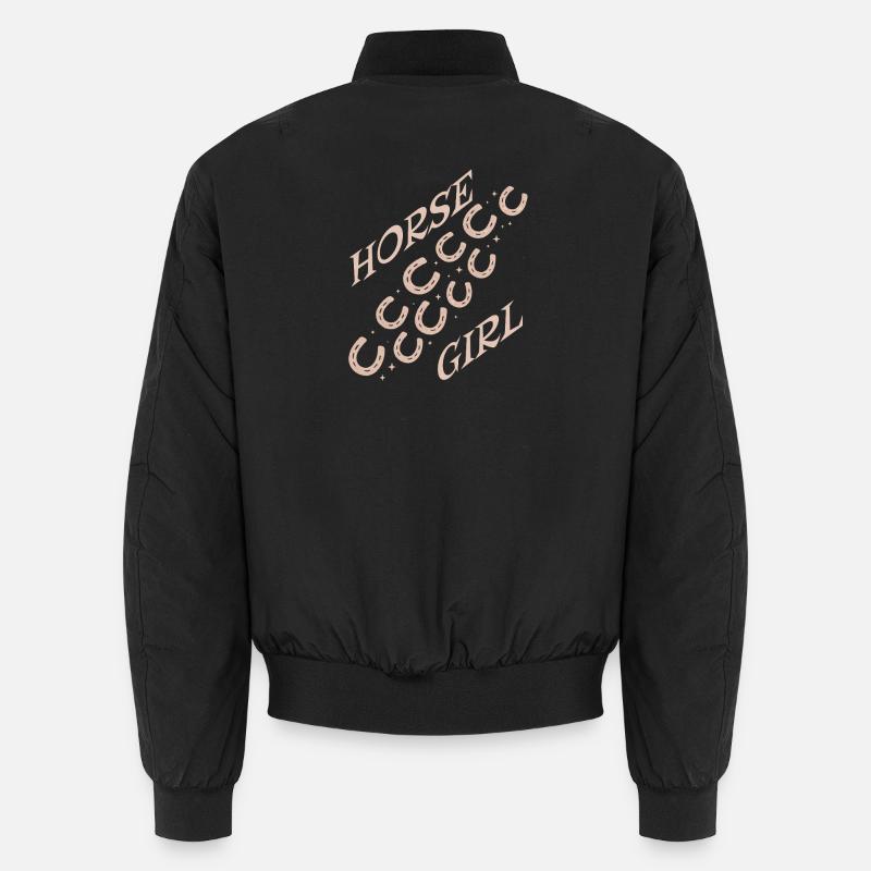 Pferdemädchen Logo Diagonal Muster Unisex Bomberjacke