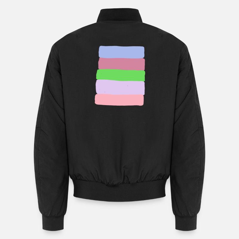 Pastel Stripe Stack Unisex Bomber Jacket