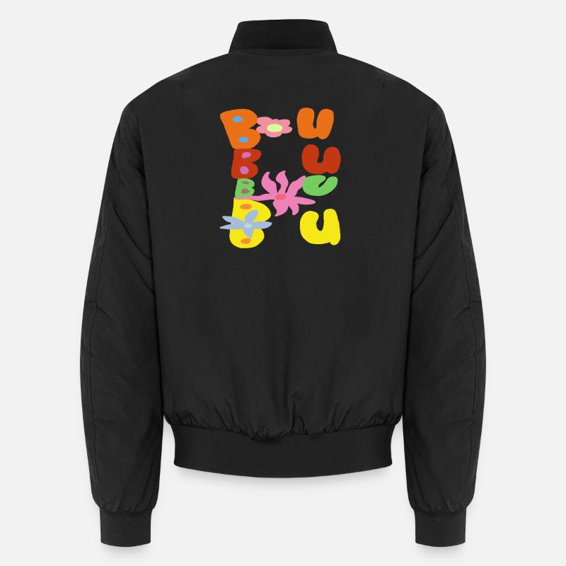Bubble Bloom Groovy Letters Unisex Bomber Jacket