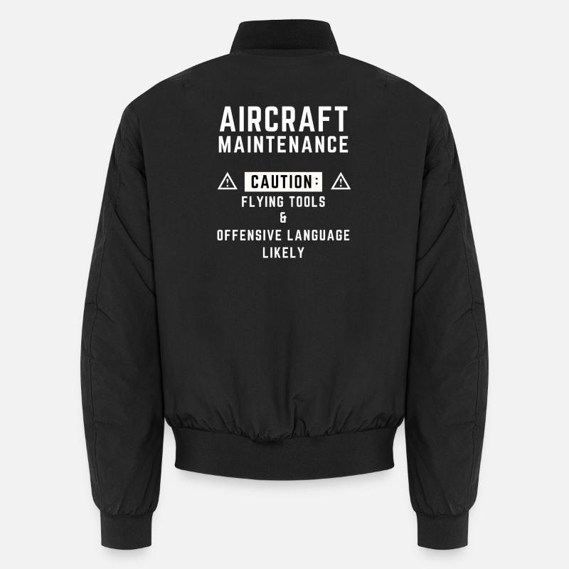 Vorsicht bei der Flugzeugwartung Unisex Bomberjacke