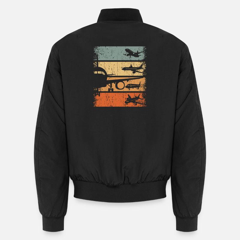 Airplane Pilot Retro Aviation Air Traffic Aviator Unisex Bomber Jacket