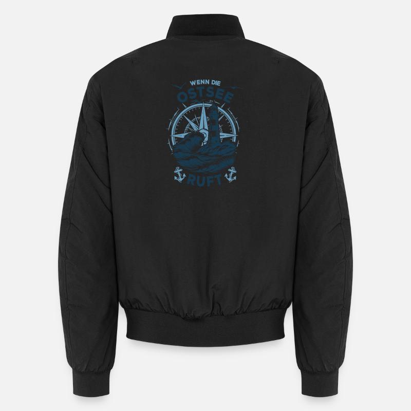 Wenn die Ostsee ruft | Leuchtturm Kompass Unisex Bomberjacke