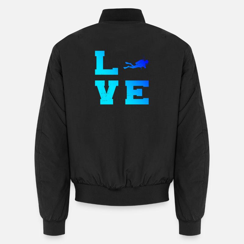Iconic diving motif - Unisex Bomber Jacket - black