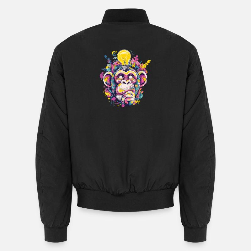 Glowing Monkey Graffiti Unisex Bomber Jacket