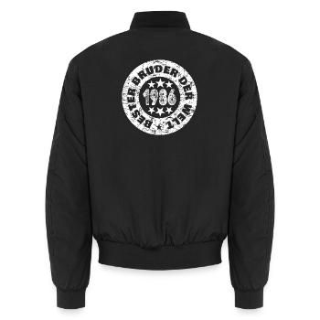 Bruder 1986 - Unisex Bomberjacke - Schwarz - Hinten - AI Model Male 185 light (185cm)