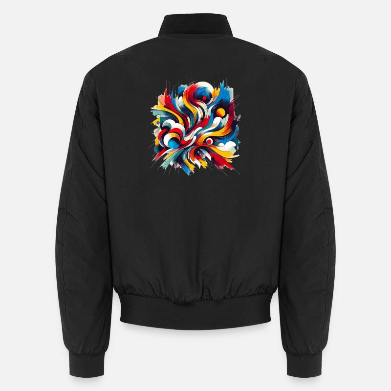 Farbenwirbel Abstrakter Farbstrudel - Unisex Bomberjacke - Schwarz