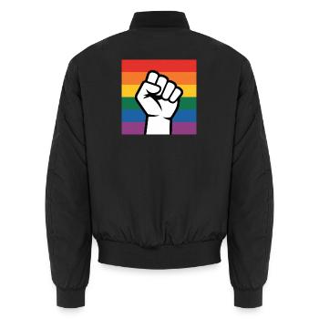 Antifa Fist - Produits dérivés antifascistes - Bomber unisexe - noir - Dos - AI Model Male 185 light (185cm)