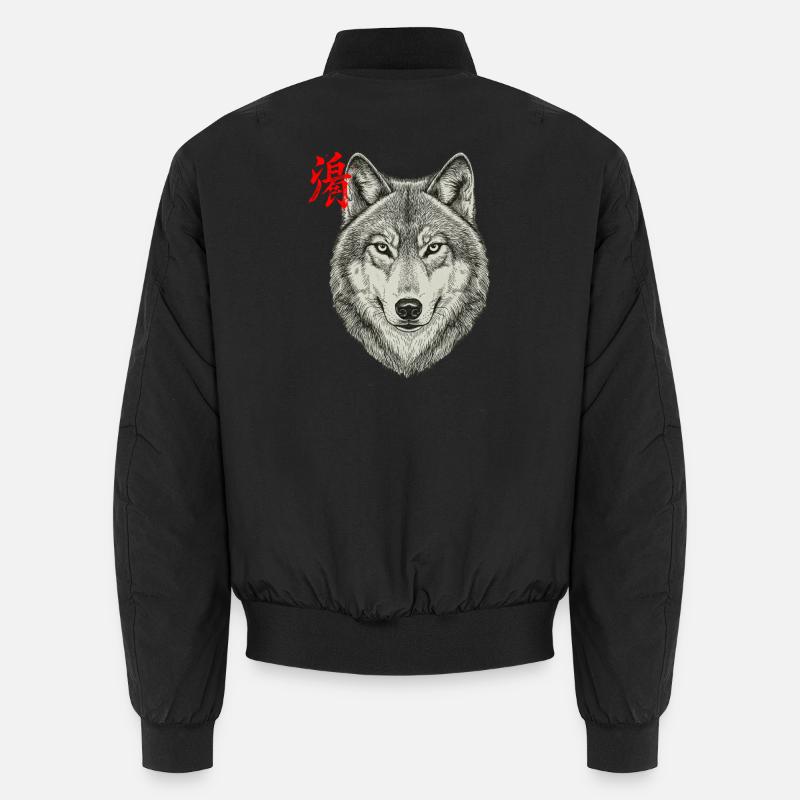 Wolf Asian - Unisex Bomber Jacket - black