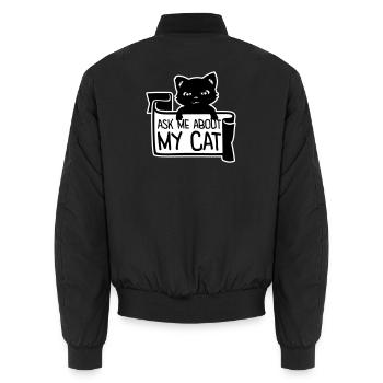 Demandez-moi pour mon chat Chat Amour des animaux Animaux - Bomber unisexe - noir - Dos - AI Model Male 185 light (185cm)