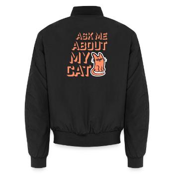 Demandez-moi pour mon chat Chat Amour des animaux Animaux - Bomber unisexe - noir - Dos - AI Model Male 185 light (185cm)