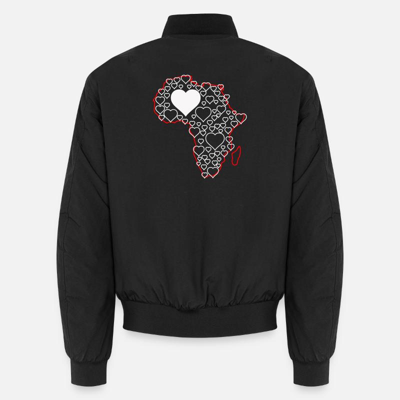 Africa Heart Pattern: Love Continents Unisex Bomber Jacket