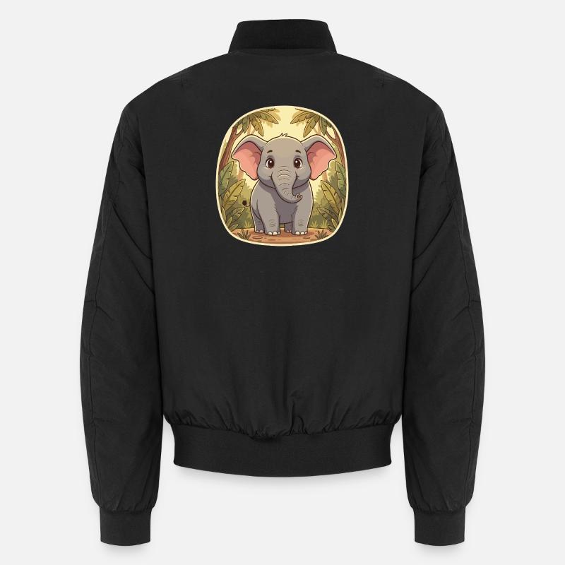 Petit éléphant dans la jungle - Bomber unisexe - noir