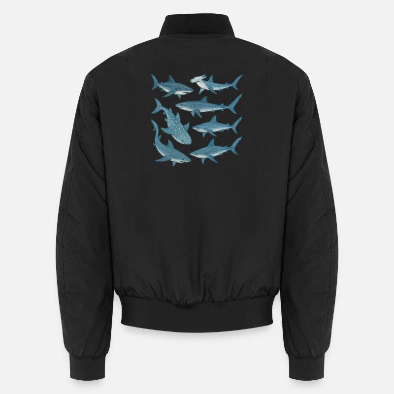 Parade du Requin Bleu Imprimé Océan Bomber unisexe