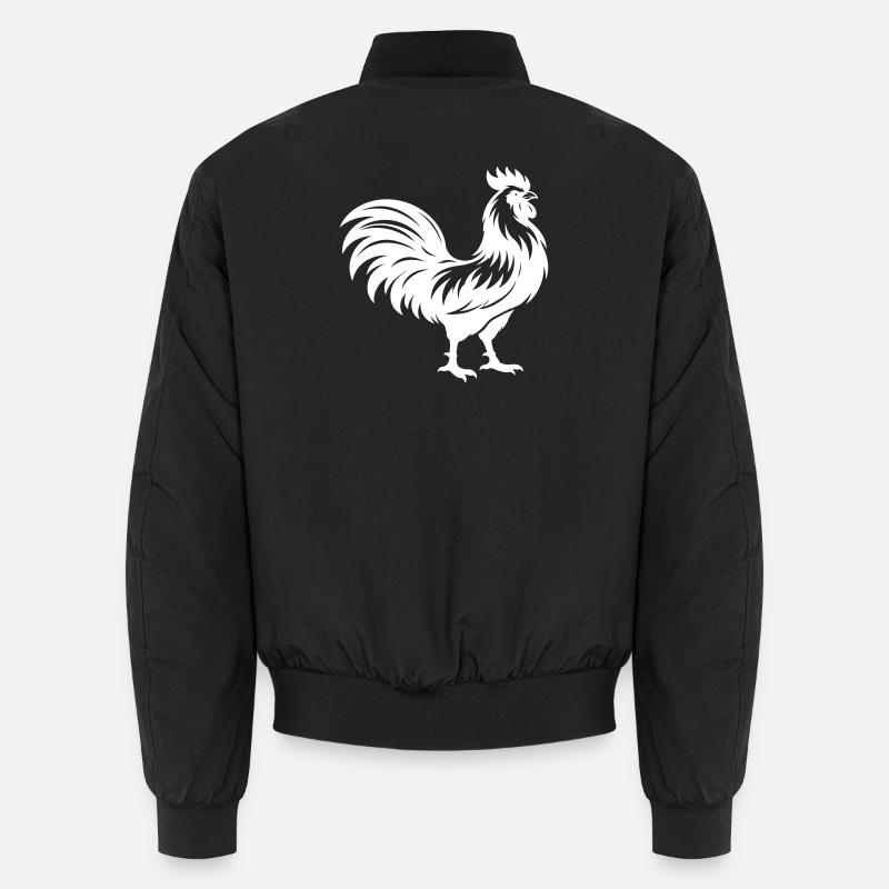 Rooster Silhouette - Unisex Bomber Jacket - black