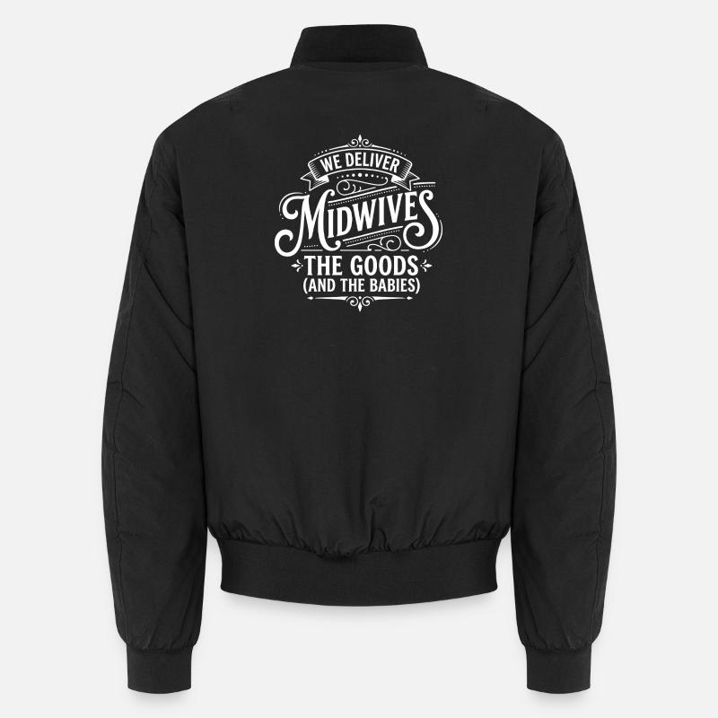 Midwives Deliver The Goods - Unisex Bomber Jacket - black