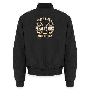Hockey - Unisex Bomberjacke - Schwarz - Hinten - AI Model Male 185 light (185cm)
