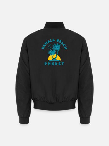 Kamala Beach Phuket Sunset Palm - Unisex Bomber Jacket - black