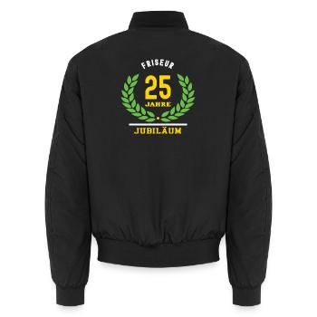 Hairdresser Anniversary 25 Years 25th Anniversary - Unisex Bomber Jacket - black - Back - AI Model Male 185 light (185cm)