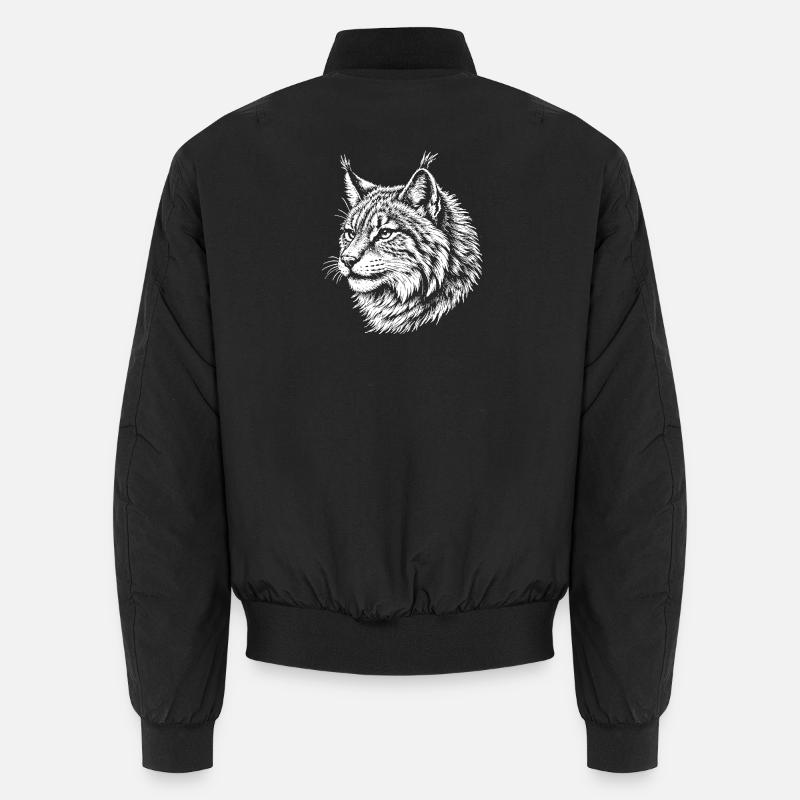 Lynx Contrast Portrait Unisex Bomber Jacket