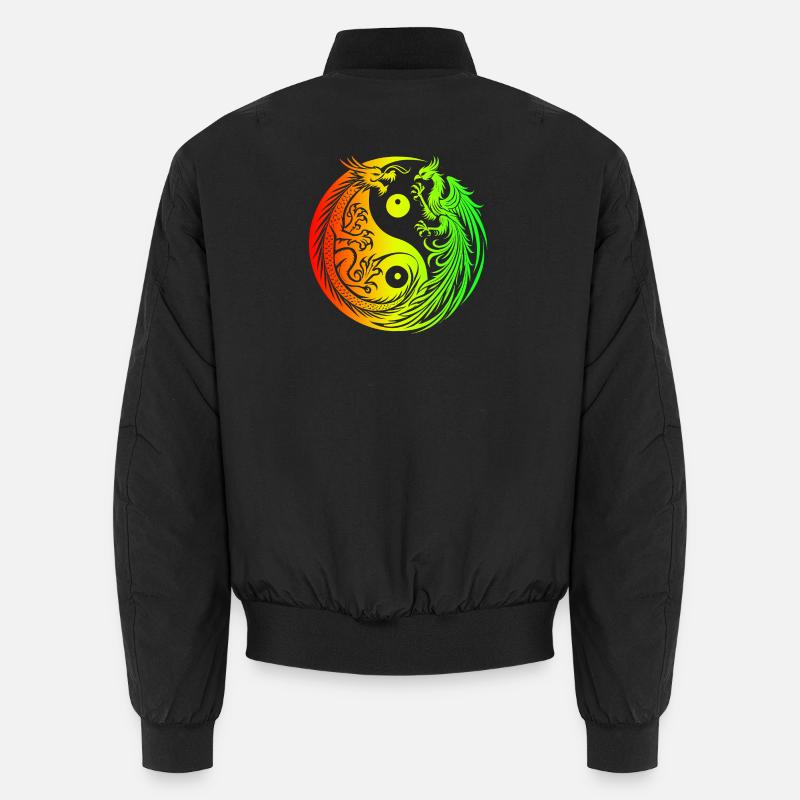 Yin Yang Drache und Phönix Unisex Bomberjacke