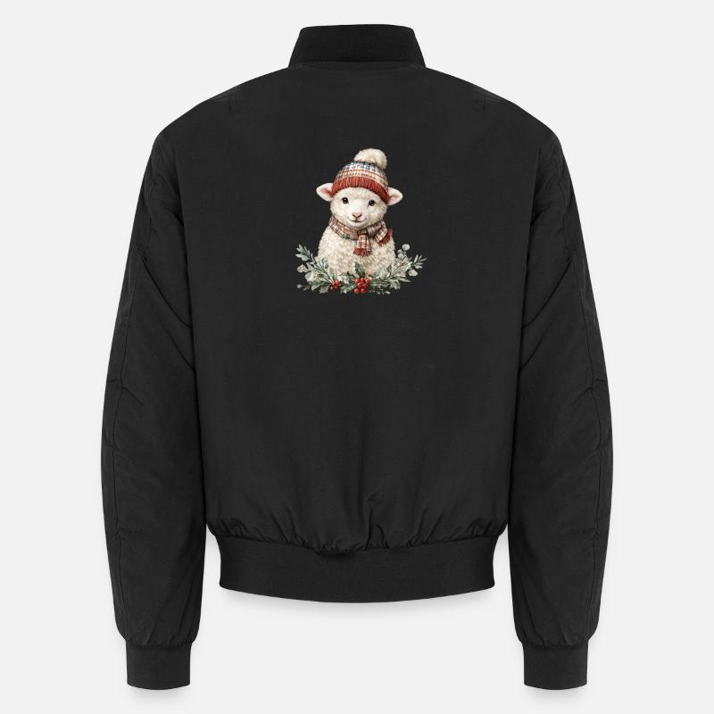 Brebis d’hiver avec écharpe - Bomber unisexe - noir