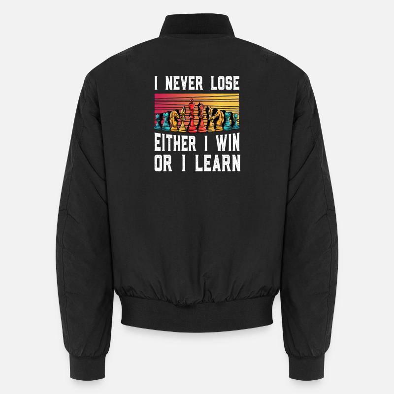 Never Lose – Chess Motivation - Unisex Bomber Jacket - black