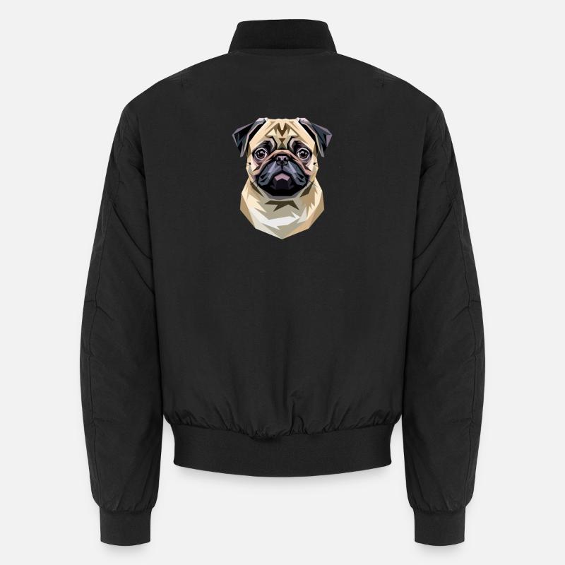 Mops Beige Hunde Liebe Carlin Kleiner Süßer Mops Unisex Bomberjacke