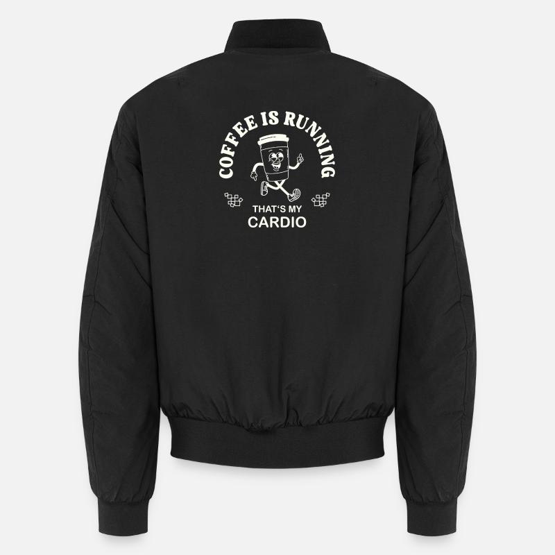 Coffee Is Running – Coffee Drinker Saying retro Unisex Bomber Jacket