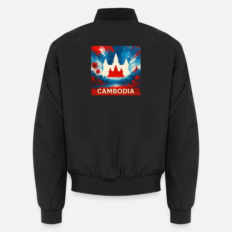 Kambodscha Tempel Design - Unisex Bomberjacke - Schwarz