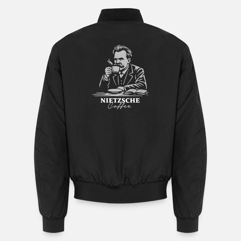 Nietzsche-Kaffeeporträt - Unisex Bomberjacke - Schwarz