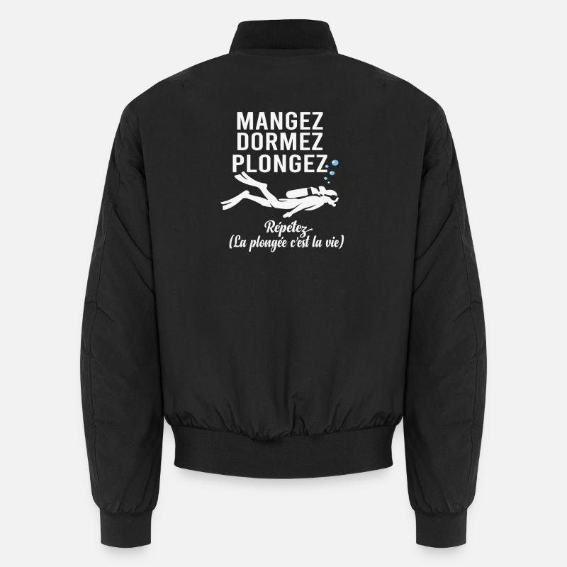 Scuba Diving Eat Sleep Dive - Unisex Bomber Jacket - black