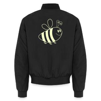 Motif des abeilles souriantes - Bomber unisexe - noir - Dos - AI Model Male 185 light (185cm)