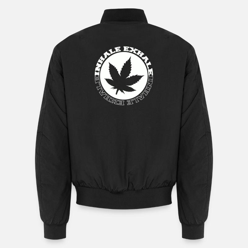 Cannabis Blatt Rundlogo Unisex Bomberjacke