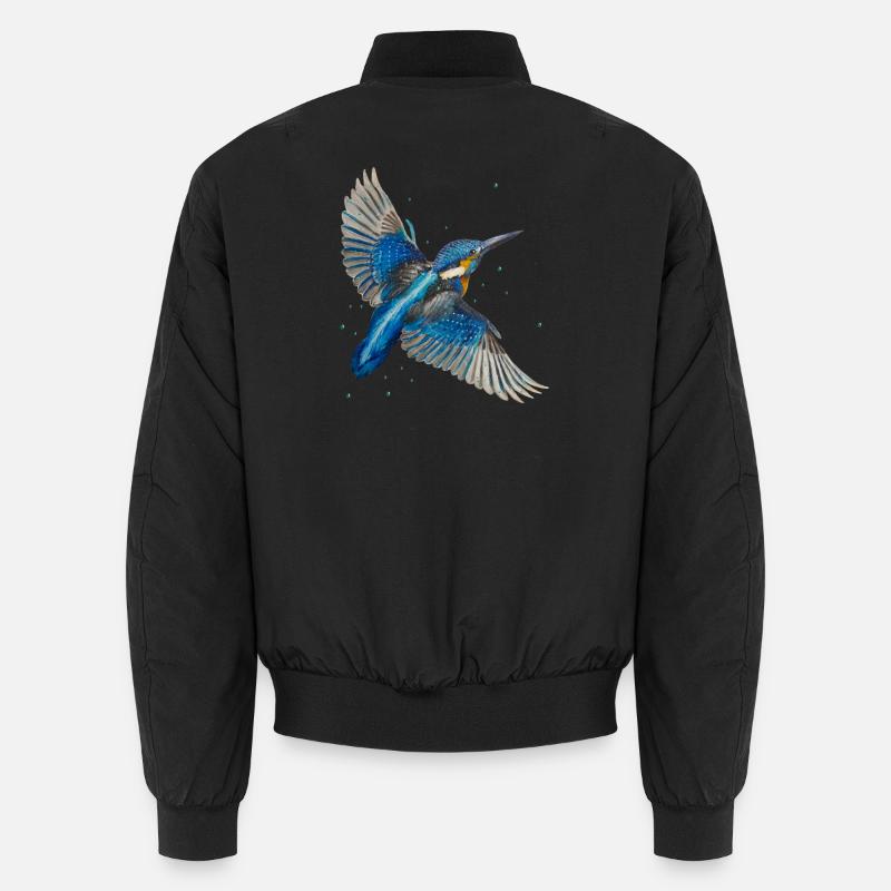 Eisvogel im Flug Unisex Bomberjacke