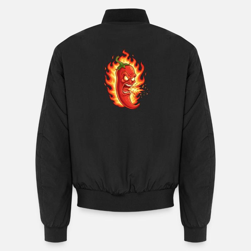Angry Fire Chili - Unisex Bomber Jacket - black