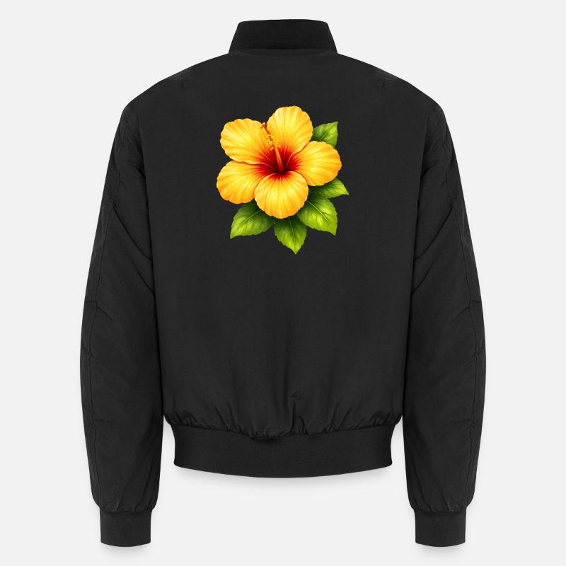 Hibiscus jaune aux feuilles vertes Bomber unisexe