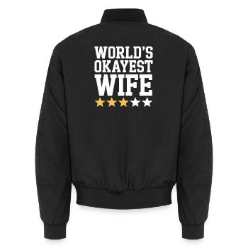 Die beste Ehefrau der Welt Tee - Unisex Bomberjacke - Schwarz - Hinten - AI Model Male 185 light (185cm)