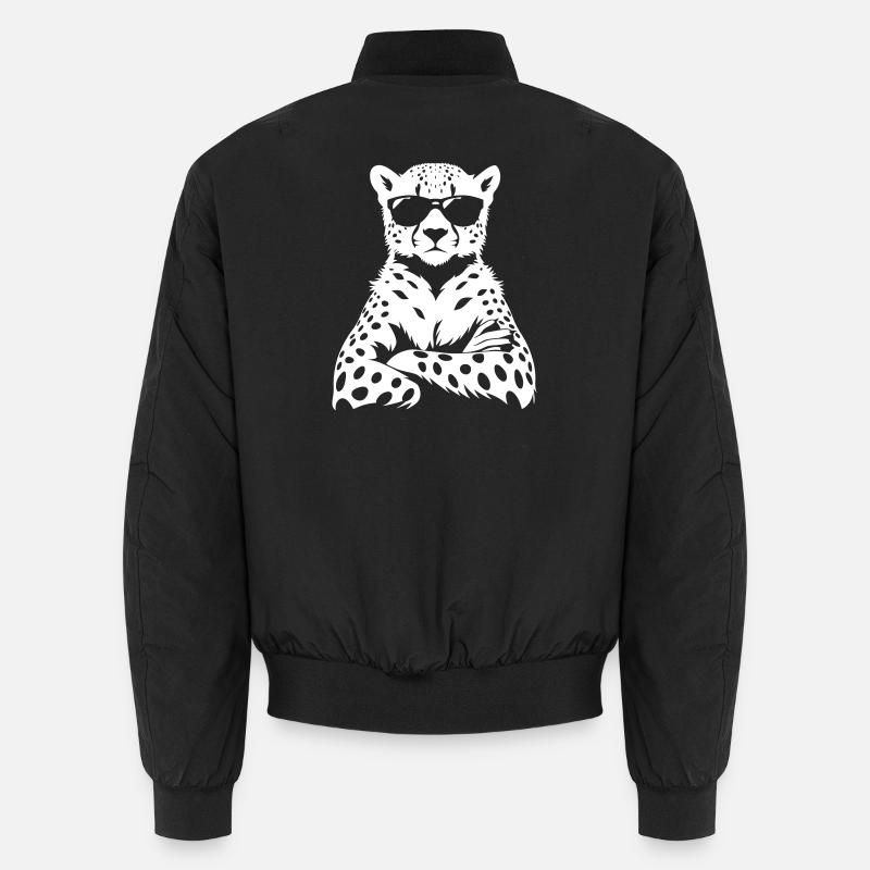 Cool Cheetah – Sunglasses Chef Vibes - Unisex Bomber Jacket - black