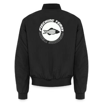 Fishing Team - Unisex Bomber Jacket - black - Back - AI Model Male 185 light (185cm)
