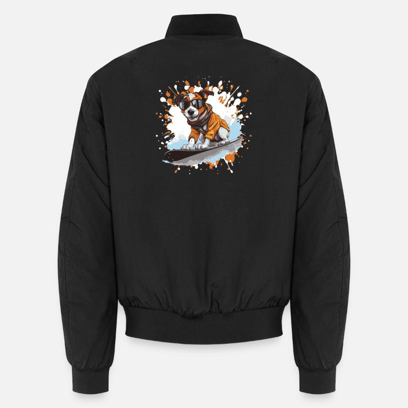 Jack Russel Terrier Hund Snowboard - Unisex Bomberjacke - Schwarz