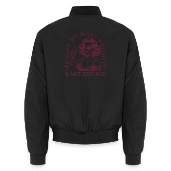 Feminism Women's Rights Statement Vintage Design - Unisex Bomber Jacket - black - Back - AI Model Male 185 light (185cm)