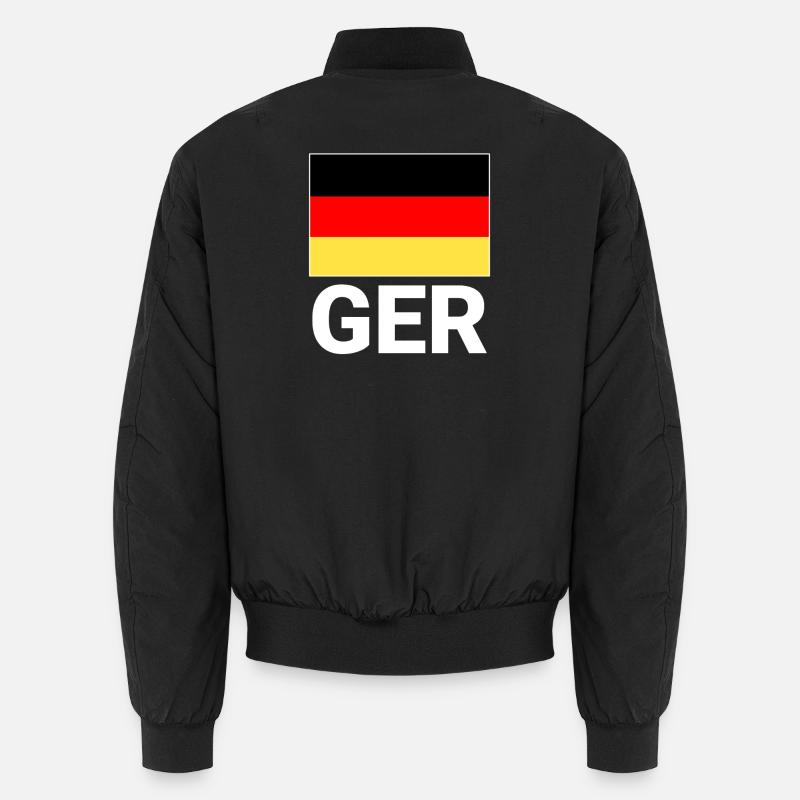 Germany flag with CEFR abbreviation - Unisex Bomber Jacket - black