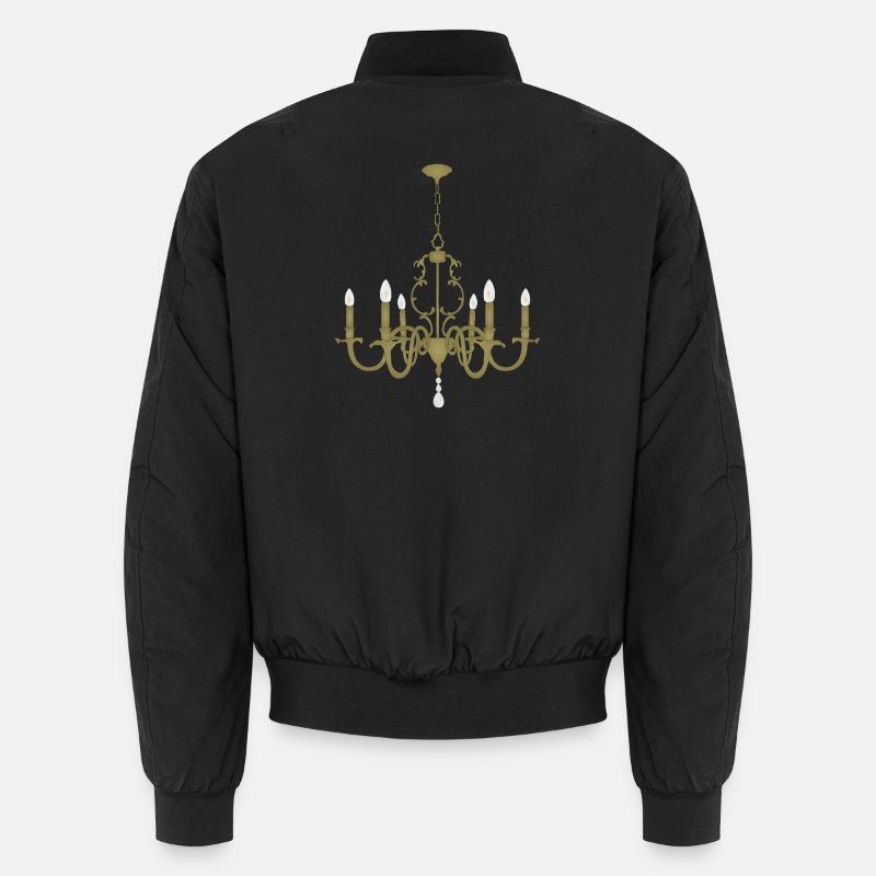Goldene Kronleuchter-Pendellampe Unisex Bomberjacke